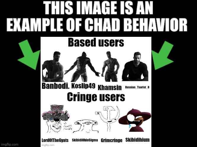 This image is an example of chad behavior dark mode | image tagged in this image is an example of chad behavior dark mode | made w/ Imgflip meme maker