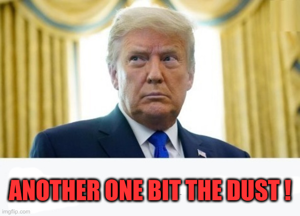Trump Another One Bites The Dust | ANOTHER ONE BIT THE DUST ! | image tagged in trump another one bites the dust | made w/ Imgflip meme maker