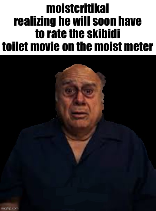 michael bay, what have you done | moistcritikal realizing he will soon have to rate the skibidi toilet movie on the moist meter | image tagged in danny devito cry | made w/ Imgflip meme maker