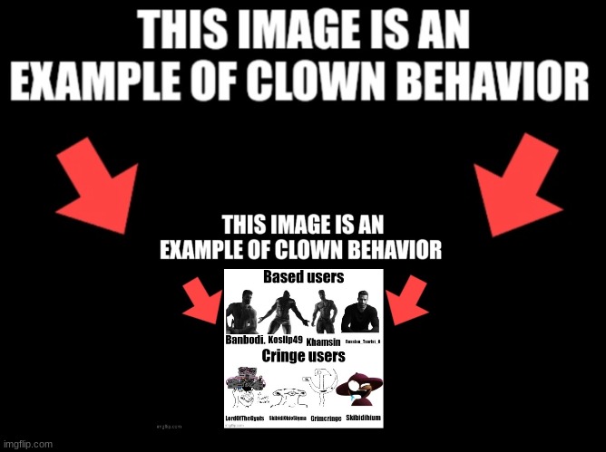 This image is an example of clown behavior dark mode | image tagged in this image is an example of clown behavior dark mode | made w/ Imgflip meme maker