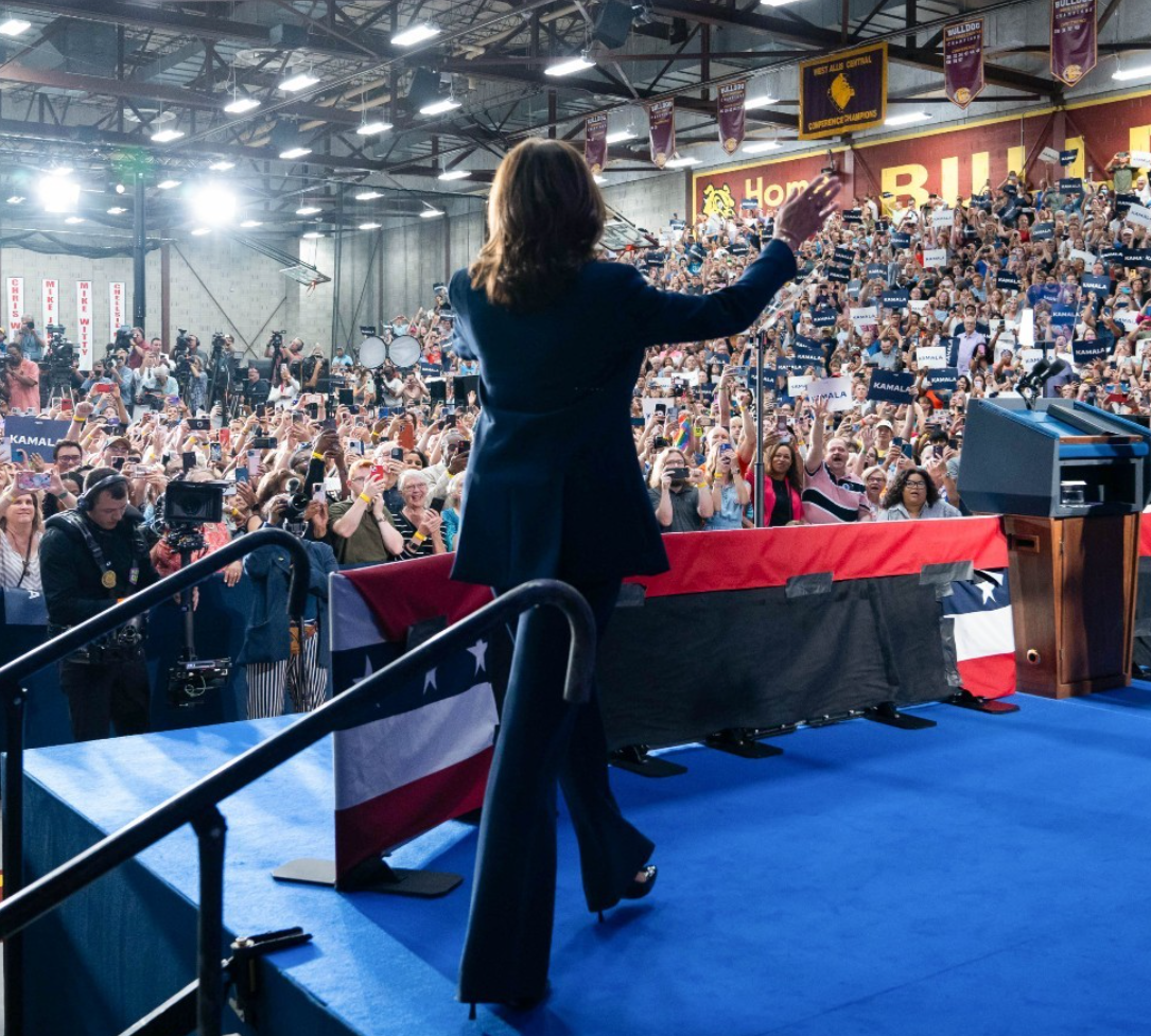 Kamala in blue Blank Meme Template