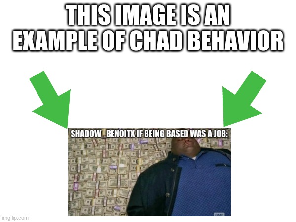 This image is an example of chad behavior | image tagged in this image is an example of chad behavior | made w/ Imgflip meme maker