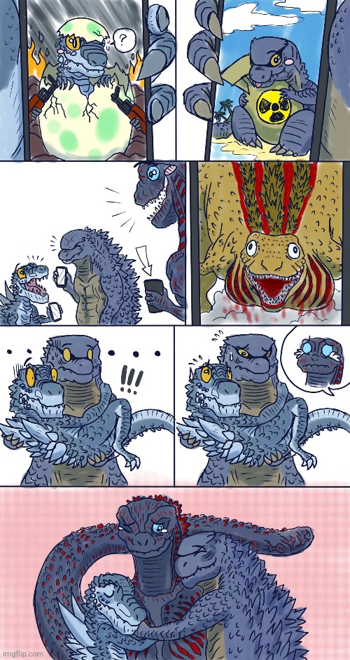 Godzilla baby pictures (Art by JustOneLuke) | made w/ Imgflip meme maker