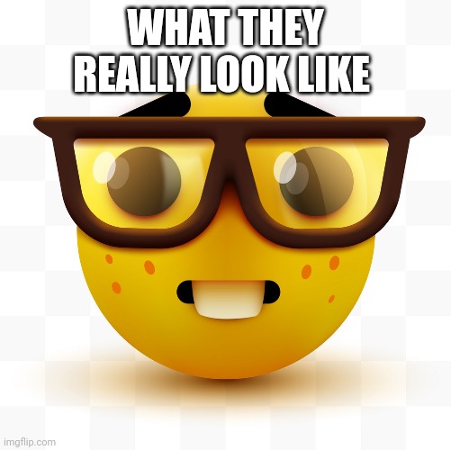 Nerd emoji | WHAT THEY REALLY LOOK LIKE | image tagged in nerd emoji | made w/ Imgflip meme maker