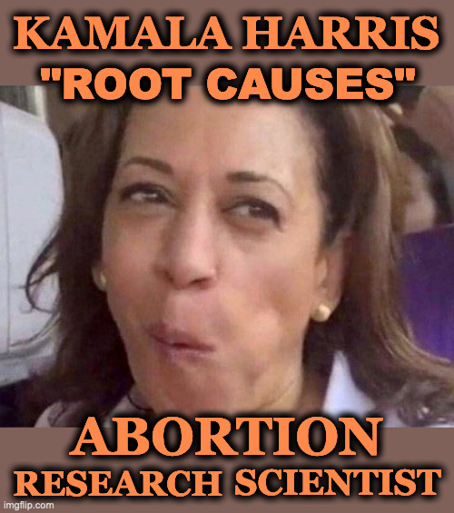 Kamala Researches Root Cause of Abortion | KAMALA HARRIS; "ROOT CAUSES"; ABORTION; RESEARCH; SCIENTIST | image tagged in kamala harris,root causes,abortion,research scientist | made w/ Imgflip meme maker