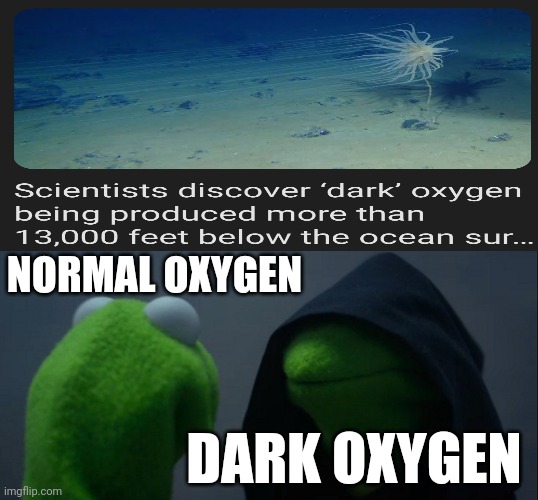 ⚡You should dark oxygen yourself. NOW!⚡[?] | NORMAL OXYGEN; DARK OXYGEN | image tagged in memes,evil kermit | made w/ Imgflip meme maker