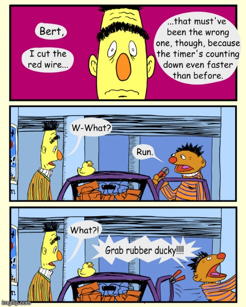 GRAB RUBBER DUCKY | image tagged in rubber duck,wires,wire,ernie,comics/cartoons,comics | made w/ Imgflip meme maker