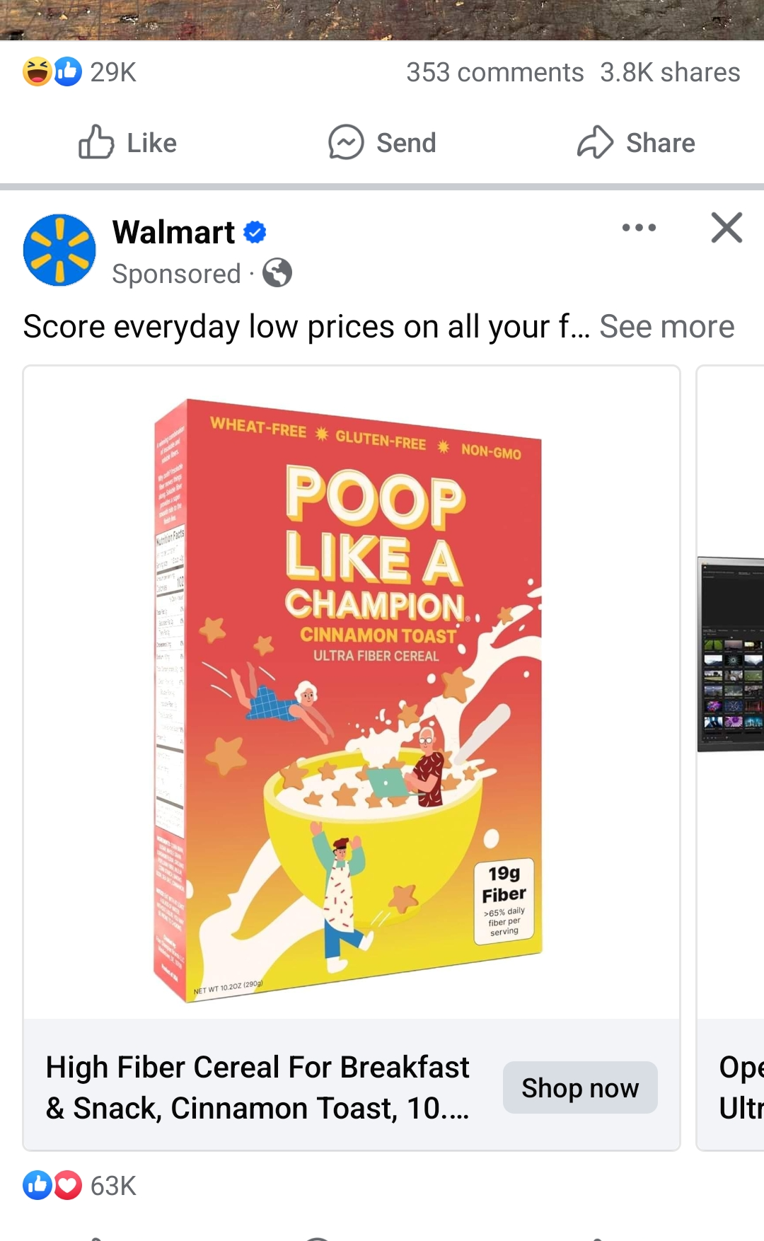 Poop cereal ad Blank Meme Template
