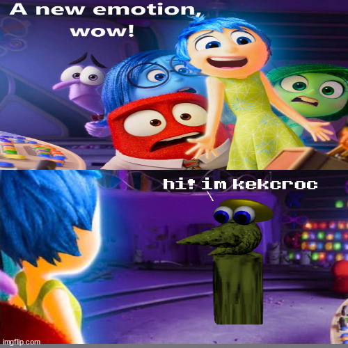 kekcroc in inside out | image tagged in kekcroc | made w/ Imgflip meme maker