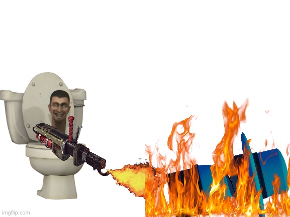 Skibidi burns bambar | image tagged in blank white template | made w/ Imgflip meme maker