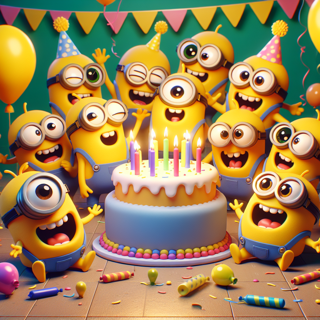 High Quality minions celebrating birthday Blank Meme Template