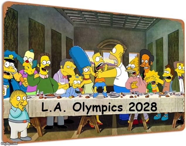 Leftists Olympics - Macron & Newsom | L.A. Olympics 2028 | image tagged in frogs,oranges,lefties | made w/ Imgflip meme maker