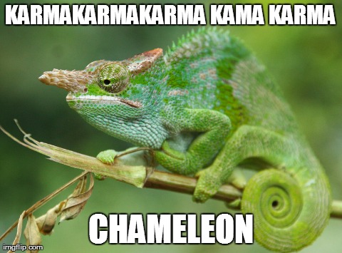 KARMAKARMAKARMA KAMA KARMA CHAMELEON | made w/ Imgflip meme maker