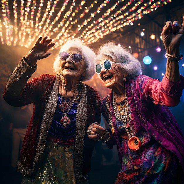 Party with old ladies Blank Meme Template