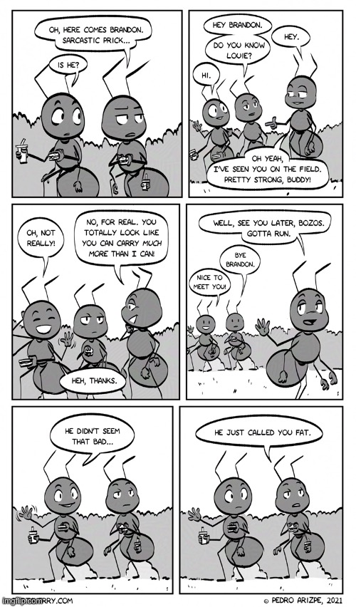 Hidden insult | image tagged in ants,comic | made w/ Imgflip meme maker