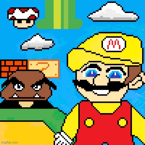 Super Mario artwork | image tagged in pixel art,artwork,art,drawings,drawing,super mario maker | made w/ Imgflip meme maker