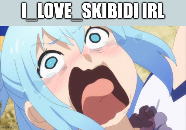 Aqua crying/screaming | I_LOVE_SKIBIDI IRL | image tagged in aqua crying/screaming | made w/ Imgflip meme maker