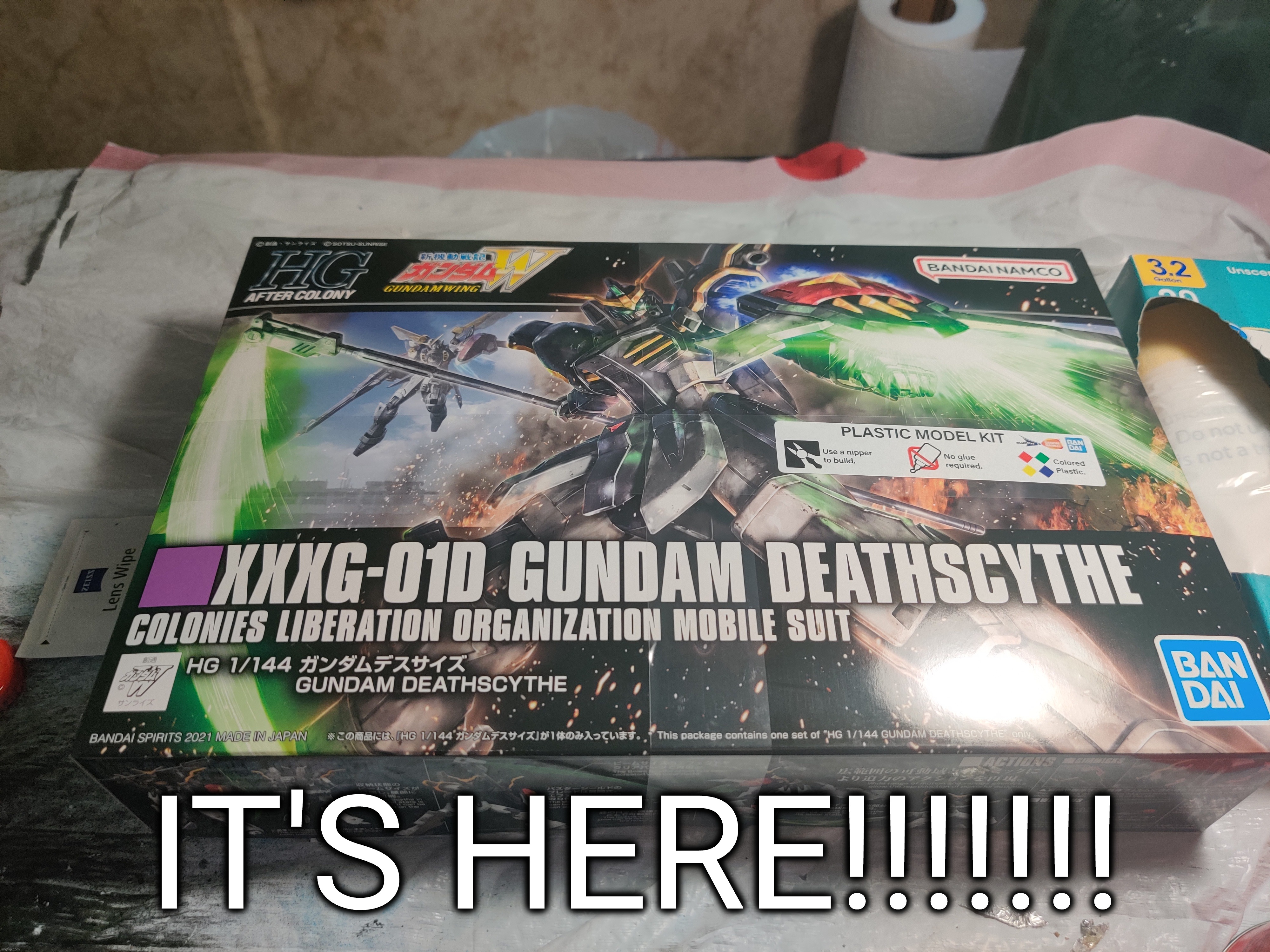 I may not be able to binge watch Gundam wing but I can at least finish my display | IT'S HERE!!!!!!! | made w/ Imgflip meme maker