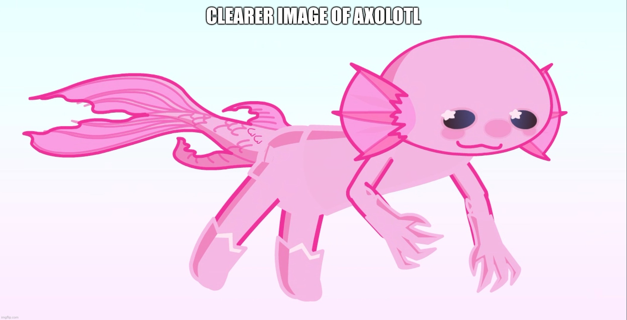 if you want it, the import code is in the comments | CLEARER IMAGE OF AXOLOTL | image tagged in axolotl,gacha life 2,weekly oc challenge | made w/ Imgflip meme maker