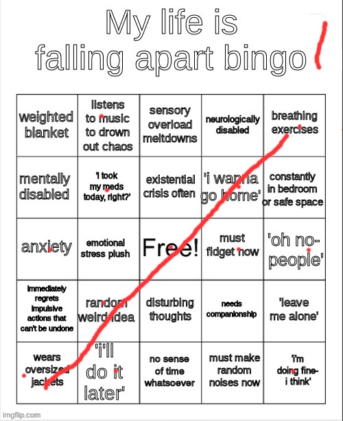 my life is falling apart bingo | image tagged in my life is falling apart bingo | made w/ Imgflip meme maker