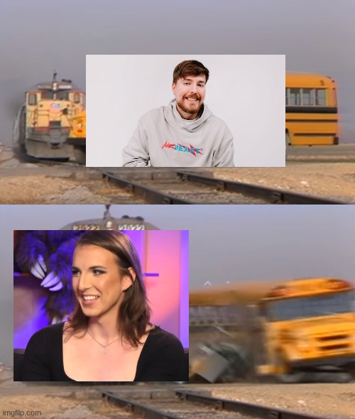 I think its so cool that we're watching all of this in real time | image tagged in a train hitting a school bus,mrbeast,youtube,youtuber,drama,train | made w/ Imgflip meme maker