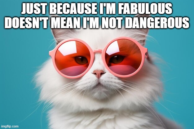 fabulous | JUST BECAUSE I'M FABULOUS DOESN'T MEAN I'M NOT DANGEROUS | image tagged in memes | made w/ Imgflip meme maker
