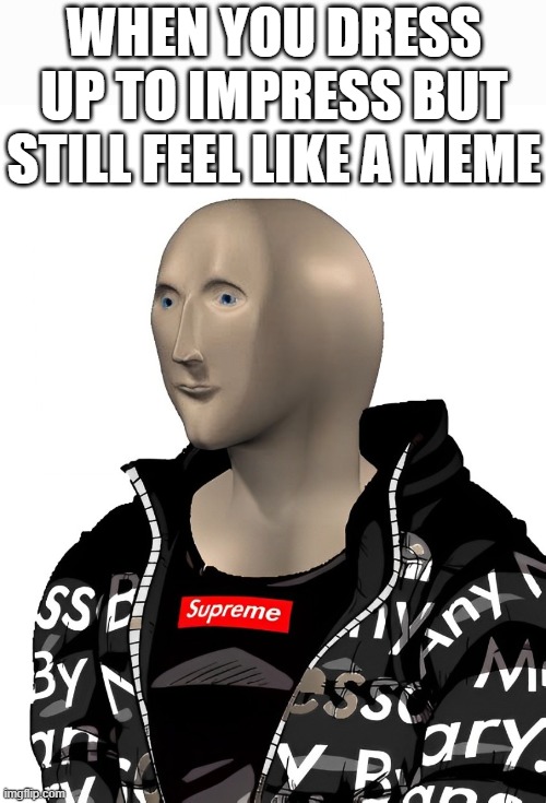 That feeling! | WHEN YOU DRESS UP TO IMPRESS BUT STILL FEEL LIKE A MEME | image tagged in memes | made w/ Imgflip meme maker