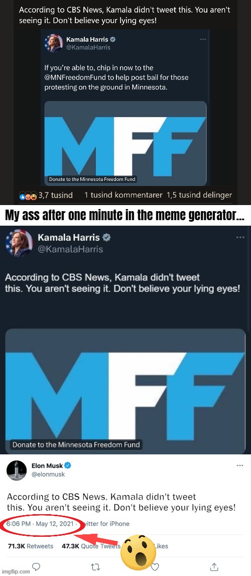 I'm no fan of the Democrats, and don't know if her tweet is real, but it's just fun :) | image tagged in elon musk blank tweet,kamala harris,american politics,tweet,funny | made w/ Imgflip meme maker