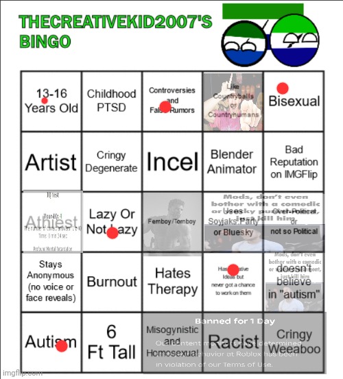TheCreativeKid2007's Official Bingo | image tagged in thecreativekid2007's official bingo | made w/ Imgflip meme maker