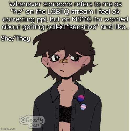 Neko picrew | Whenever someone refers to me as "he" on the LGBTQ stream I feel ok correcting ppl, but on MSMG i'm worried about getting called "sensitive" and like... She/They | image tagged in neko picrew | made w/ Imgflip meme maker