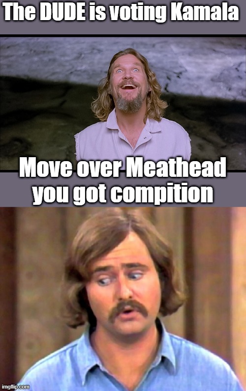 Amazing how thier characters line up with thier choices in politics. | The DUDE is voting Kamala; Move over Meathead you got compition | made w/ Imgflip meme maker