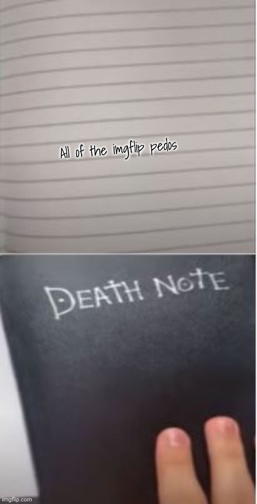 death note | All of the imgflip pedos | image tagged in death note | made w/ Imgflip meme maker