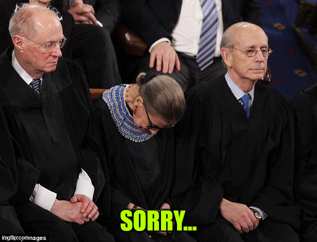 Ruth Bader Ginsburg | SORRY... | image tagged in ruth bader ginsburg | made w/ Imgflip meme maker