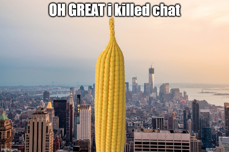 EmpireCorn | OH GREAT i killed chat | image tagged in empirecorn | made w/ Imgflip meme maker
