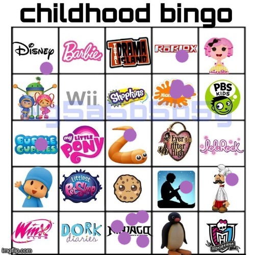 Childhood bingo | image tagged in childhood bingo | made w/ Imgflip meme maker