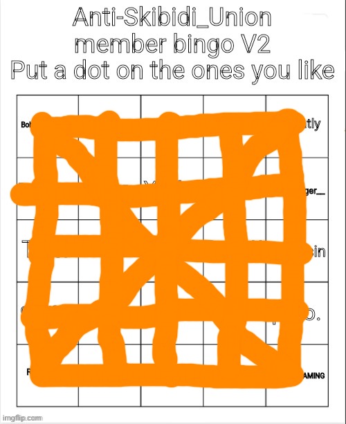 Anti-Skibidi_Union member bingo V2 | image tagged in anti-skibidi_union member bingo v2 | made w/ Imgflip meme maker