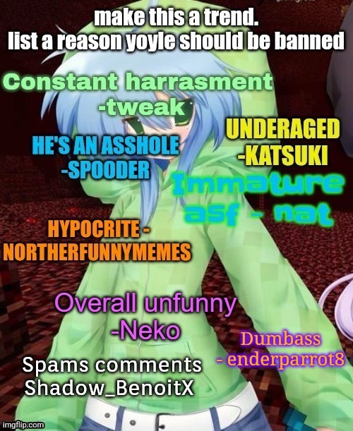 Spams comments
Shadow_BenoitX | made w/ Imgflip meme maker