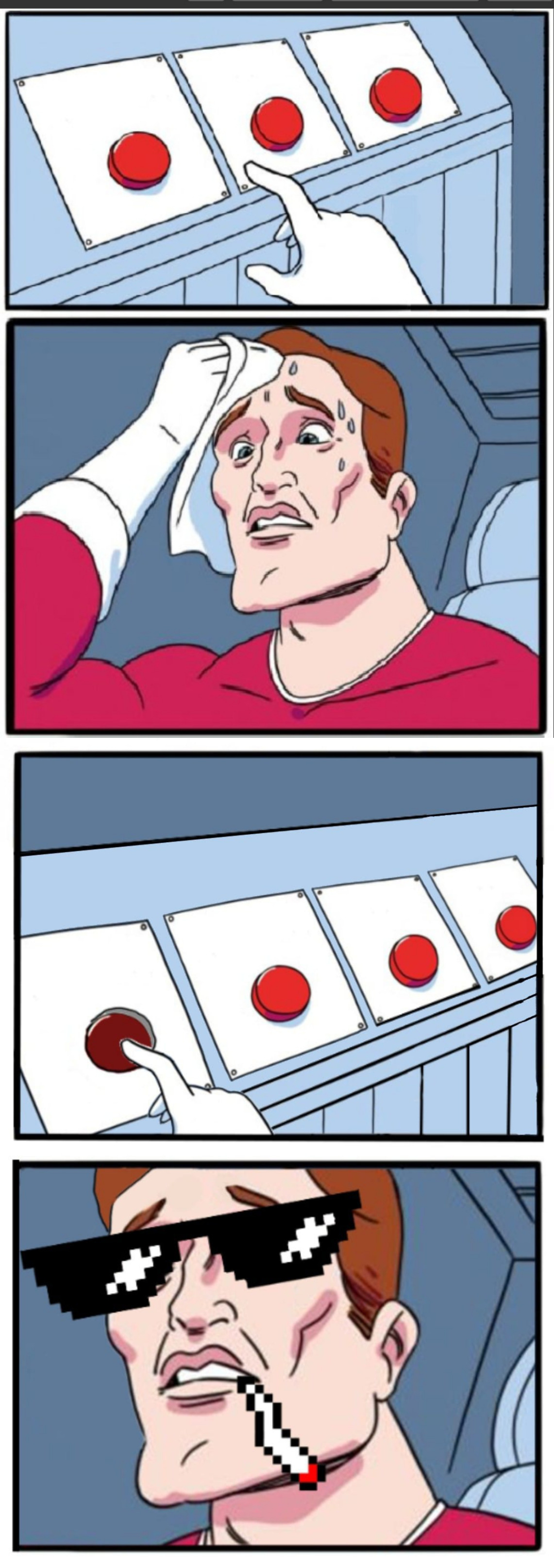 3 Buttons 4th Option. Blank Meme Template