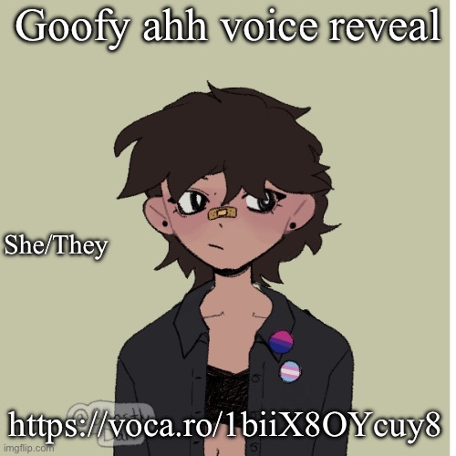 Neko picrew | Goofy ahh voice reveal; She/They; https://voca.ro/1biiX8OYcuy8 | image tagged in neko picrew | made w/ Imgflip meme maker