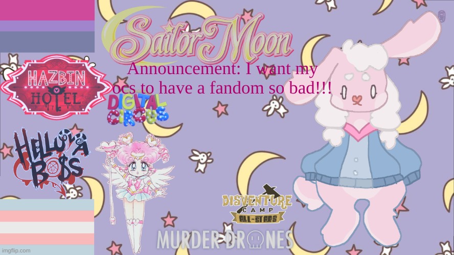 Silv3r_Kristal´s new temp | Announcement: I want my ocs to have a fandom so bad!!! | image tagged in silv3r_kristal s new temp | made w/ Imgflip meme maker