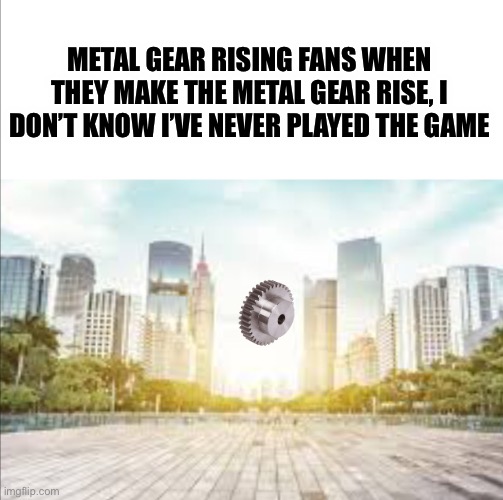 I don’t know | METAL GEAR RISING FANS WHEN THEY MAKE THE METAL GEAR RISE, I DON’T KNOW I’VE NEVER PLAYED THE GAME | image tagged in i dont know,metal gear rising,literally | made w/ Imgflip meme maker