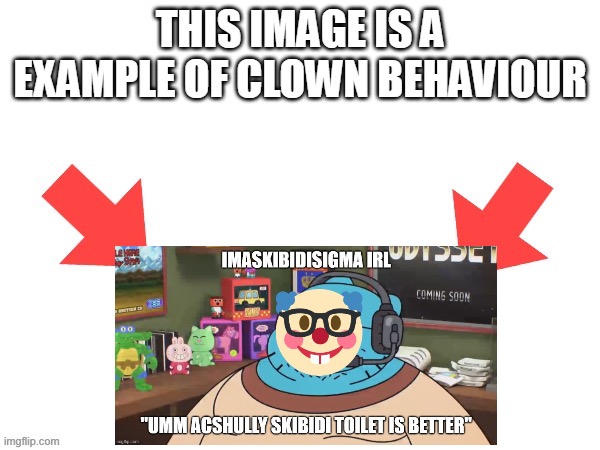 This image is a example of clown behaviour | image tagged in this image is a example of clown behaviour | made w/ Imgflip meme maker