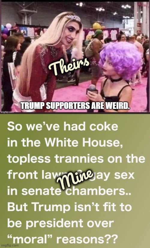 Troll in the "Politics" stream got me again | Theirs; Mine | image tagged in triggered liberal,stupid liberals,biased media,imgflip | made w/ Imgflip meme maker