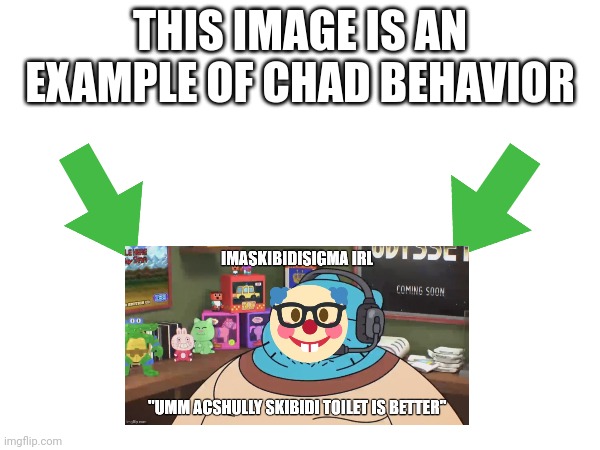 image tagged in this image is an example of chad behavior | made w/ Imgflip meme maker