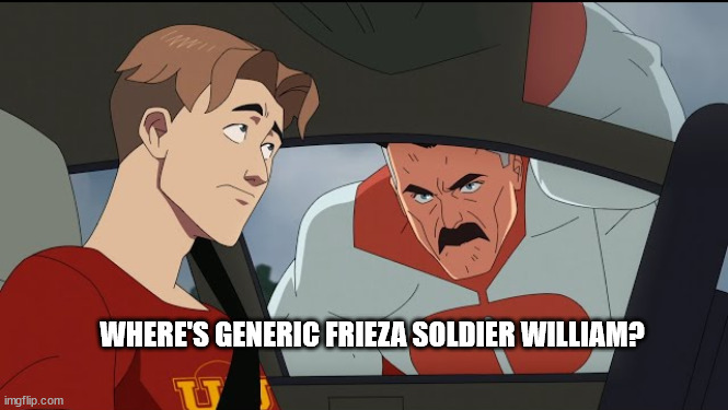 Where's Mark William | WHERE'S GENERIC FRIEZA SOLDIER WILLIAM? | image tagged in where's mark william | made w/ Imgflip meme maker