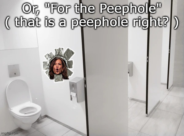 Or, "For the Peephole"
( that is a peephole right? ) | made w/ Imgflip meme maker