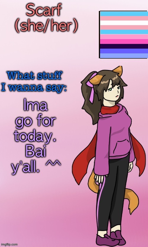 Scarf_ Template (drawing by Disco.) | Ima go for today. Bai y’all. ^^ | image tagged in scarf_ template drawing by disco | made w/ Imgflip meme maker