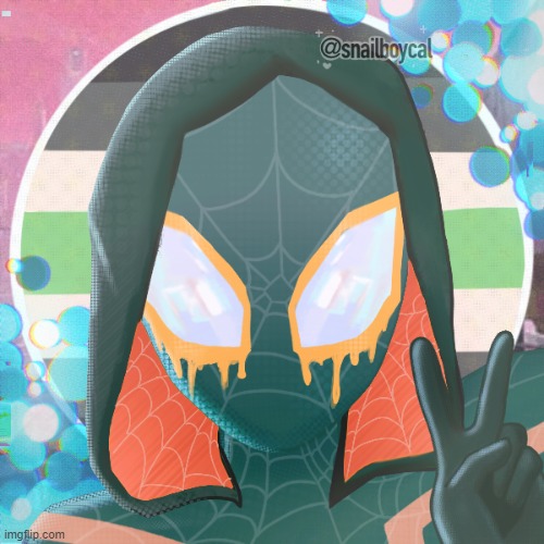 made myself as a spider-person, first they/them spider lol. Fun fact, spider-man is my favorite superhero | made w/ Imgflip meme maker