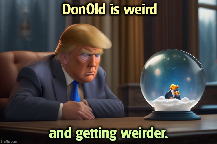 Watch a rally. | DonOld is weird; and getting weirder. | image tagged in trump,old,weird,snow,strange,crazy | made w/ Imgflip meme maker