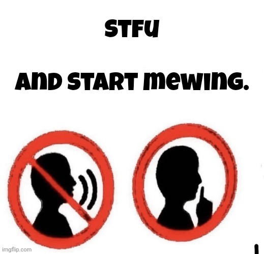 mrow :3 | Stfu
 
And start mewing. | made w/ Imgflip meme maker